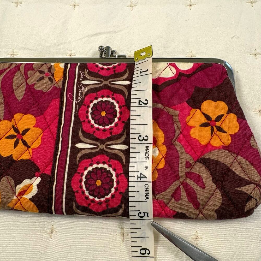 Vera Bradley Double Kisslock Clutch Wallet in Carnaby Floral Retired 2009 - Picture 9 of 9
